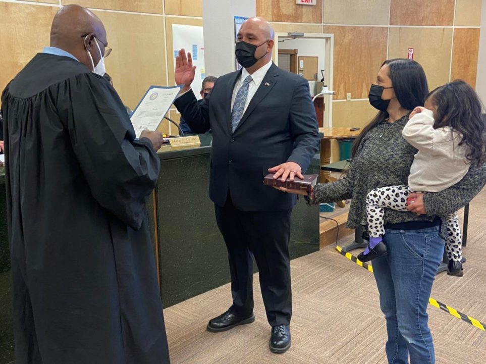 Nicholas Moya was sworn in as Fire Chief for the City of Belen Fire Department on January 18 2022