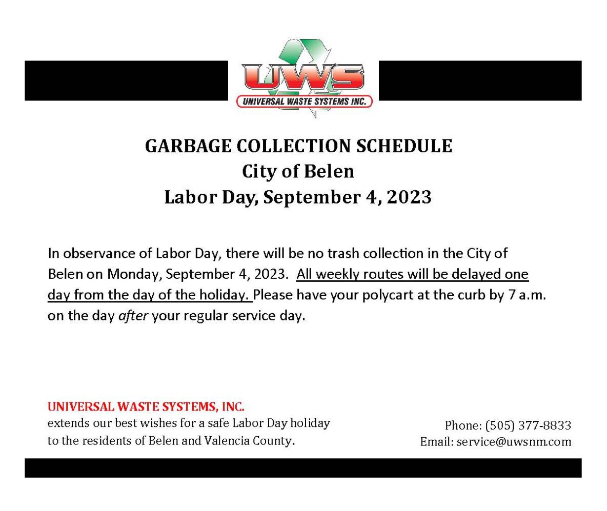 Waste Management Labor Day Schedule 2025 Debi Sharona