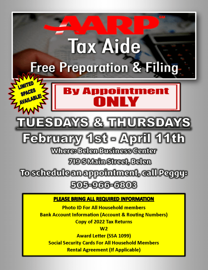 AARP Free Tax Prep & Filing City of Belen