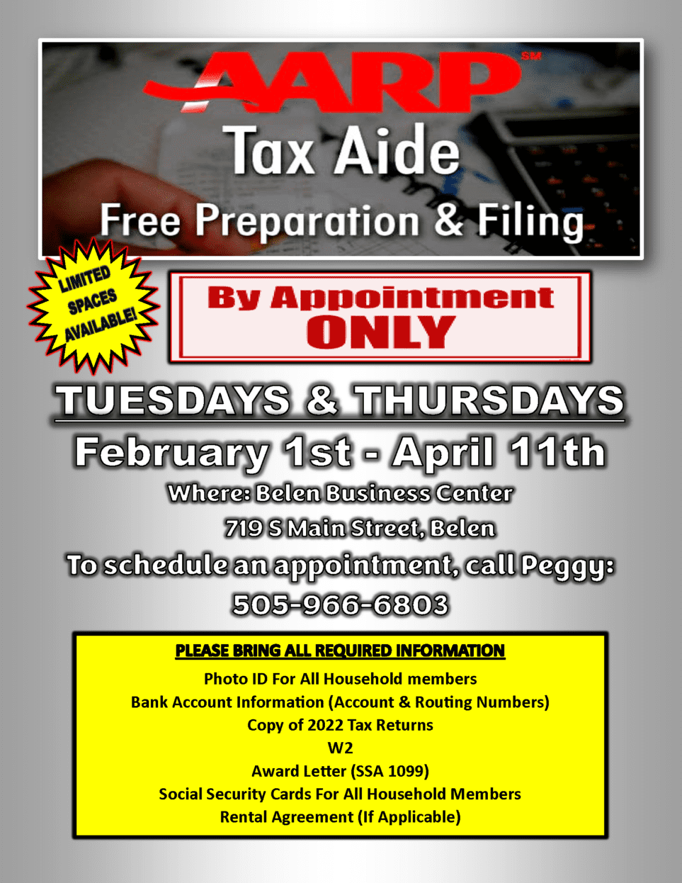 AARP Free Tax Prep & Filing City of Belen