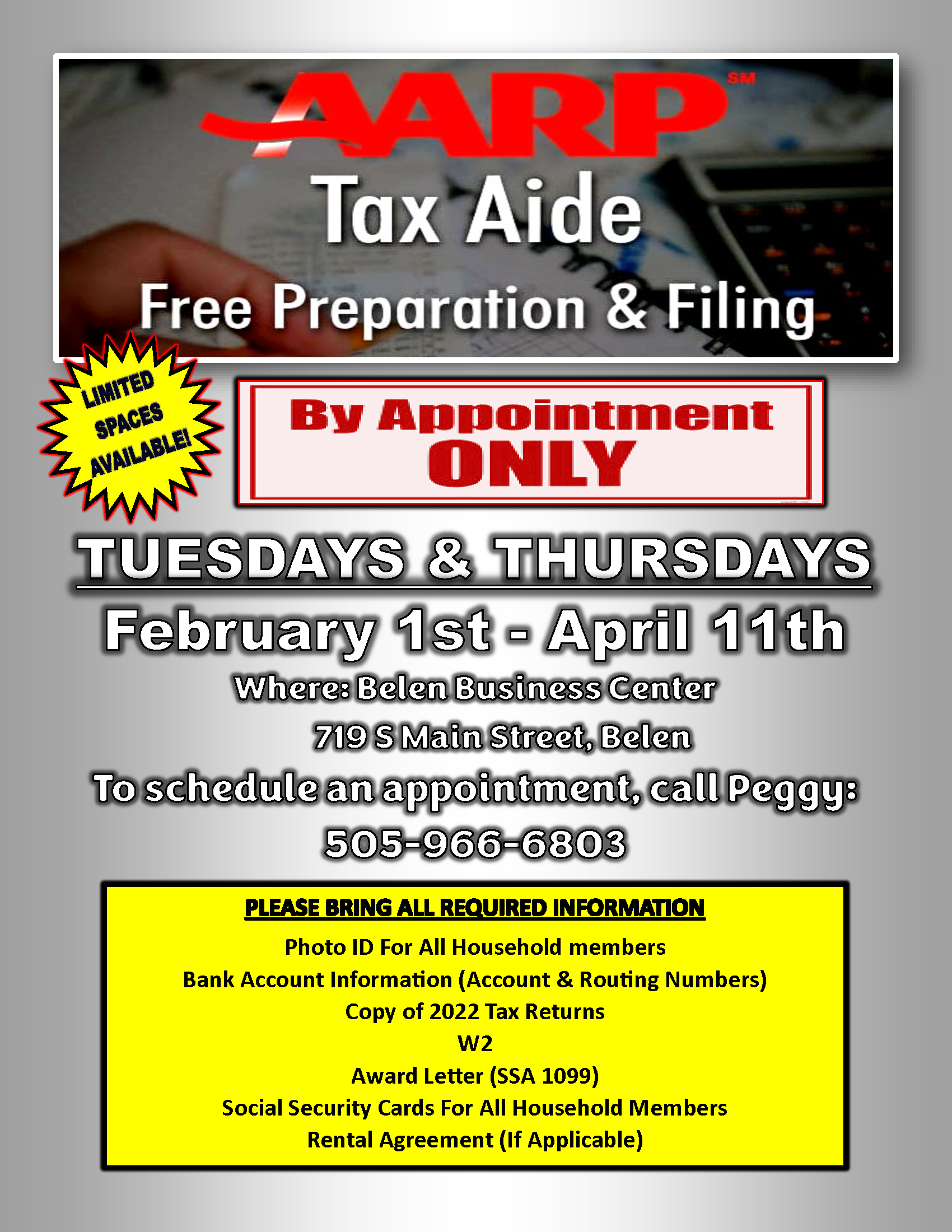 AARP Free Tax Prep & Filing City of Belen