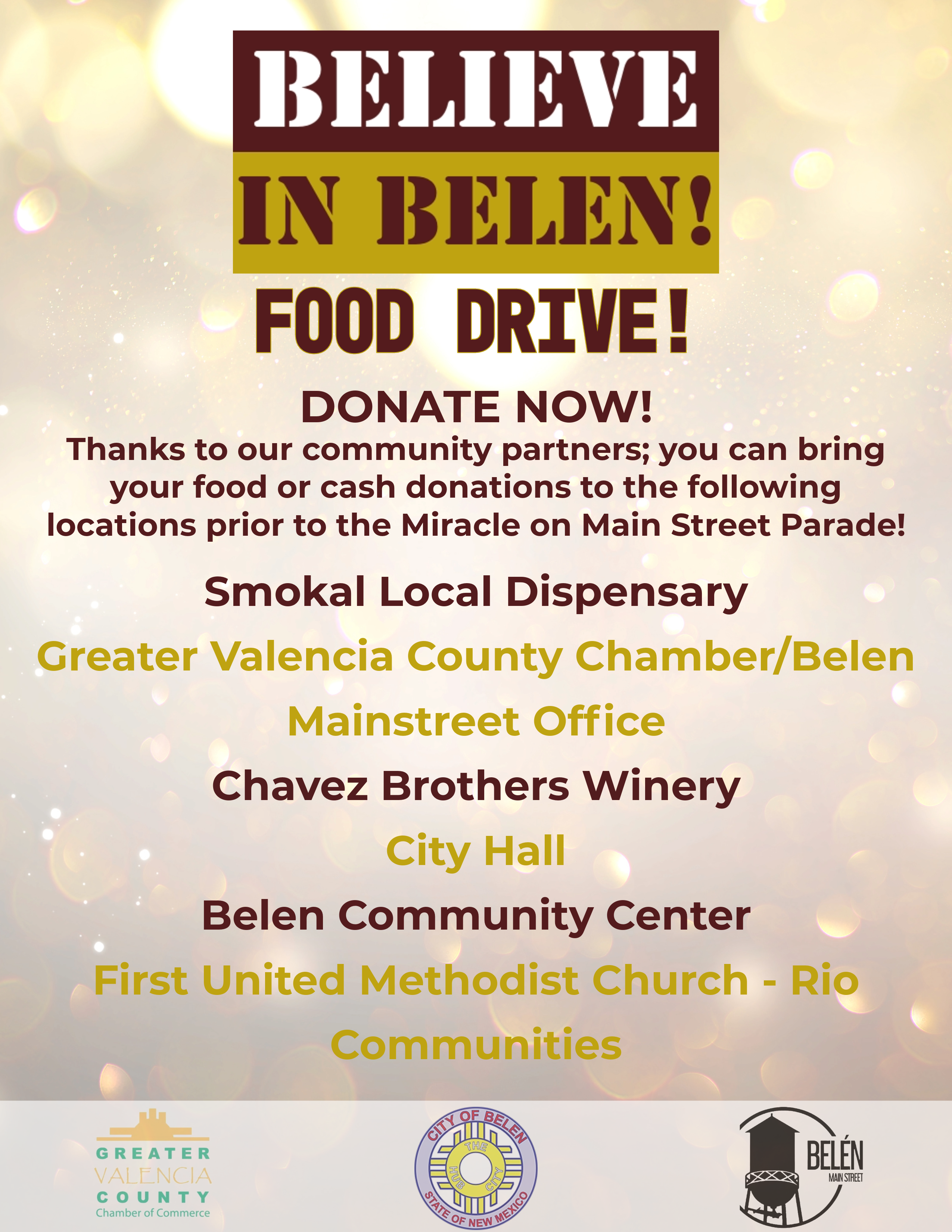 Featured image for “Believe in Belen Food Drive: Drop-off locations”