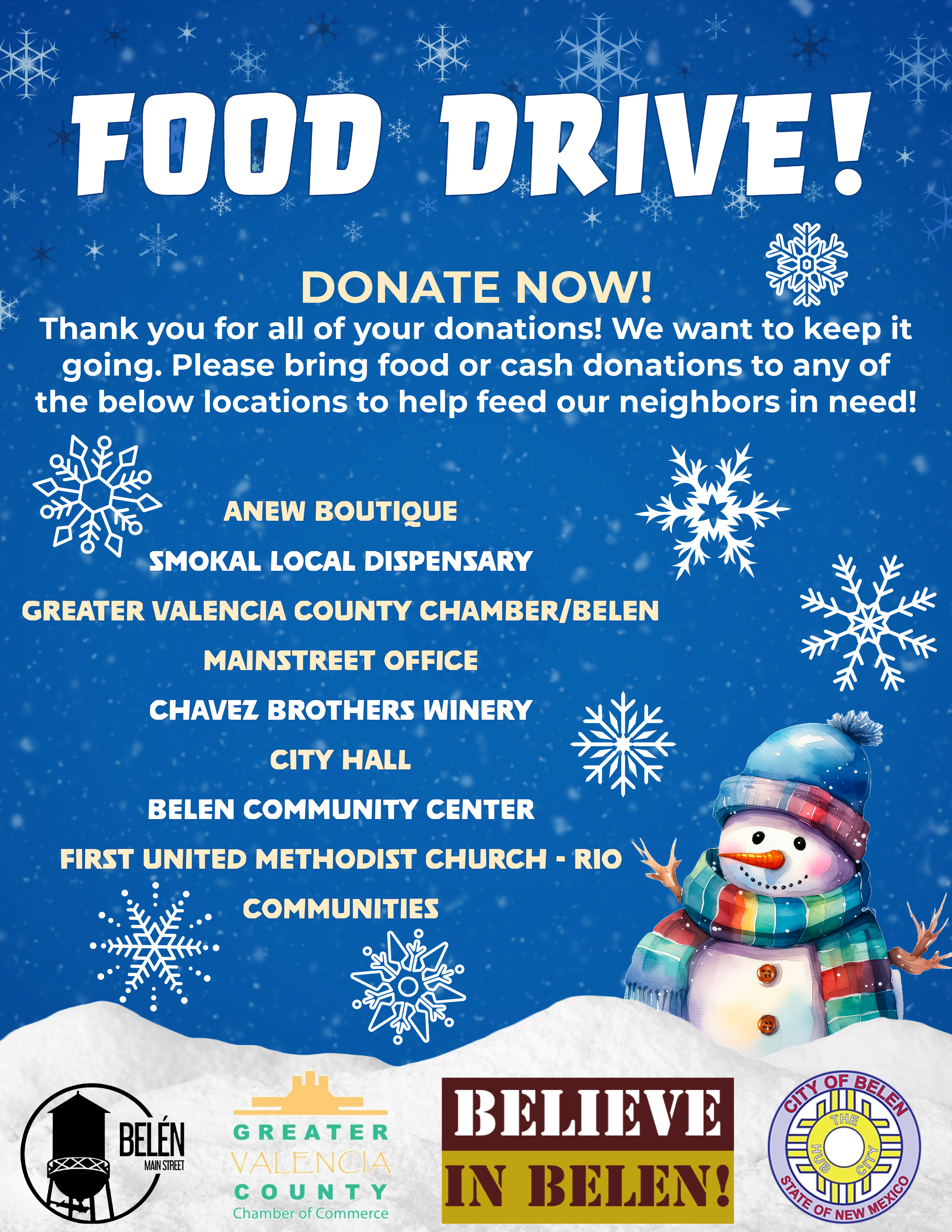 Featured image for “Believe in Belen Food Drive – Take 2!”