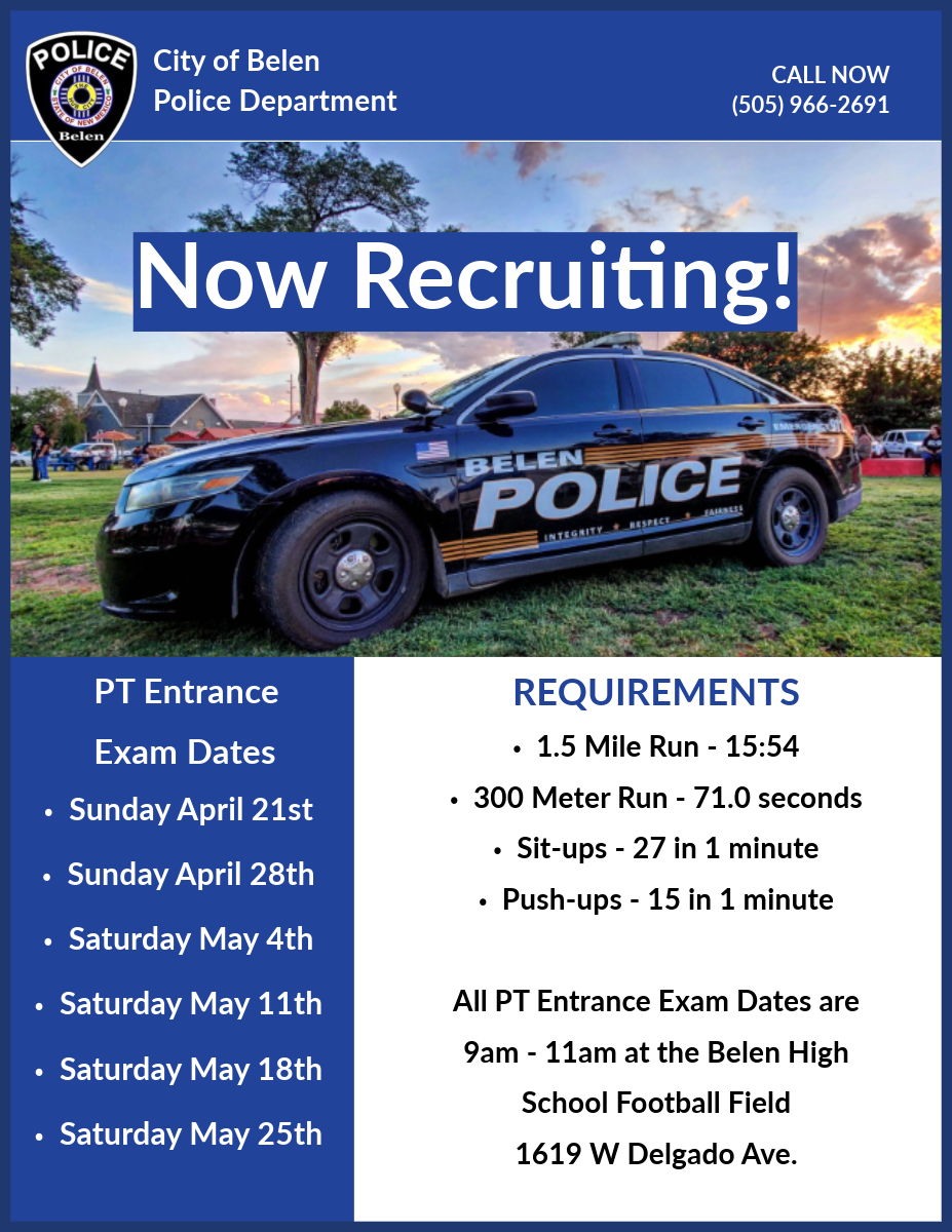 Featured image for “Belen Police Department is Recruiting!”
